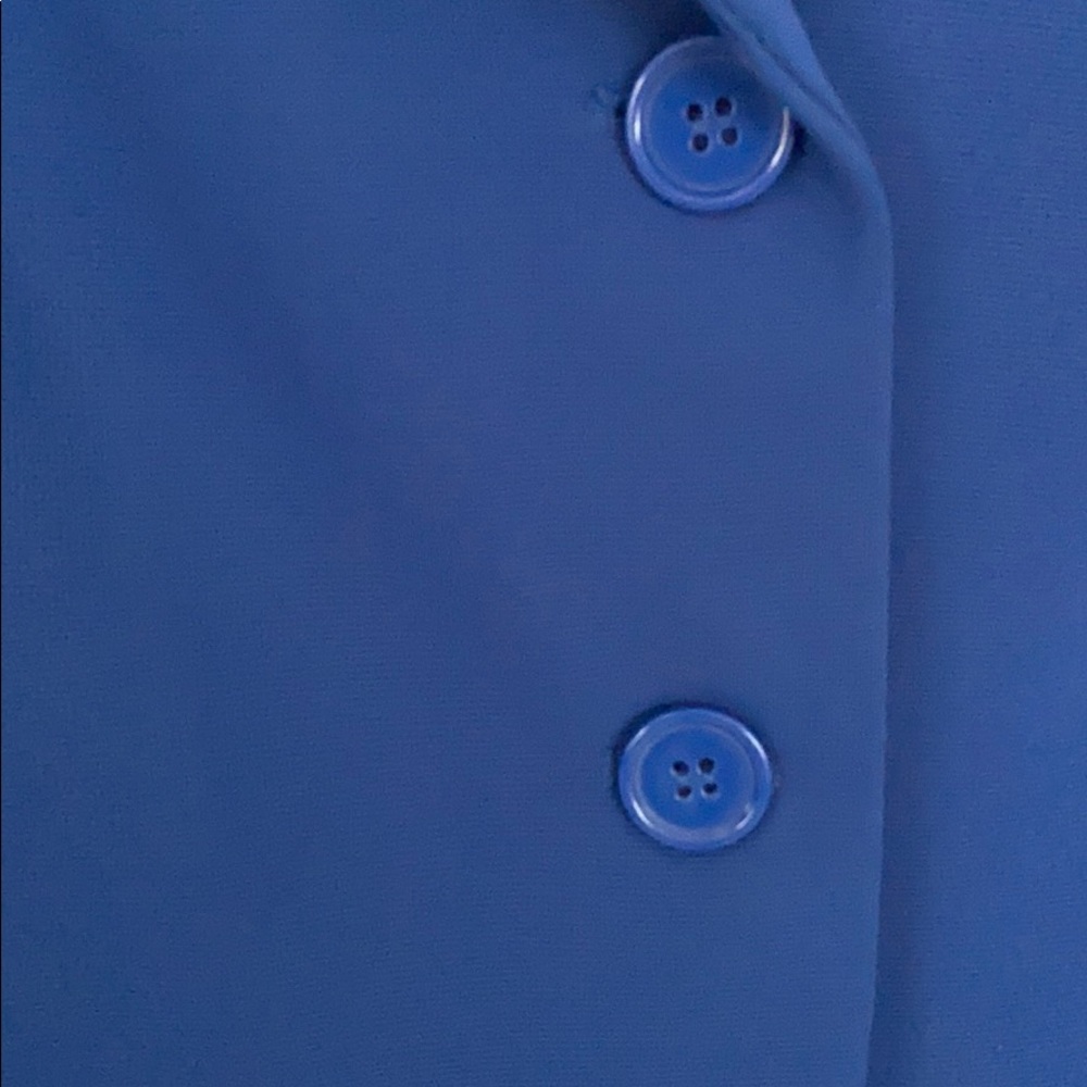 Dress Barn Blue lined jacket W/ ruched sleeve - Picture 3 of 13